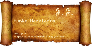 Hunka Henrietta névjegykártya