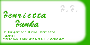 henrietta hunka business card